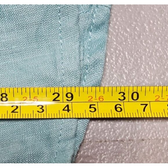 Soft Surroundings Womens S Island Breeze Lagenlook‎ Turquoise Linen Top - Picture 9 of 12